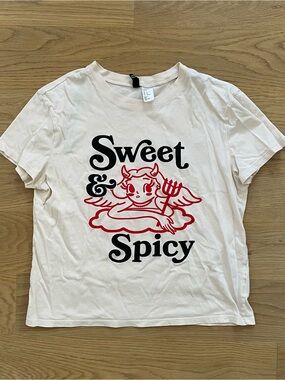 Cream Cotton Graphic Tee